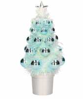 Kunstkerstboompje compleet met kerstballen blauw 20 cm