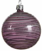 Lila paarse kerstballen transparant 8 cm