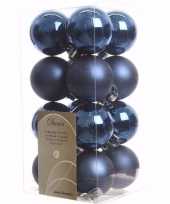 Mystic christmas kerstboom decoratie kerstballen blauw 16 stuks 10097174