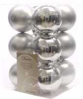 Mystic christmas kerstboom decoratie kerstballen zilver 12 stuks