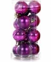 Paarse kerstballen 12 stuks 3 cm