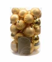 Plastic gouden kerstballen mix 34x