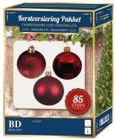 Rode kerstballen pakket 85 delig voor 180 cm boom