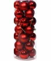 Rode voordelige kerstballen rood 28 stuks 6 cm