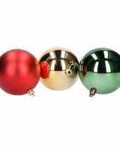 Traditional christmas 12 delige kerstballen set rood groen