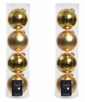 Tubes met 8x gouden kerstballen van glas 10 cm glans en mat