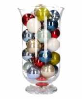 Woondecoratie vaas met gekleurde kerstballen 10098860