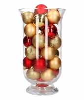 Woondecoratie vaas met goud rode kerstballen